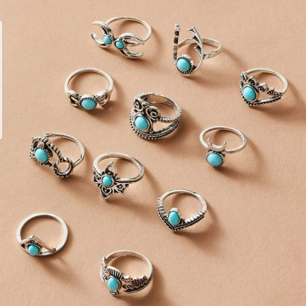 °Trinity° Silver Boho Ring Set - Picture 3 of 4